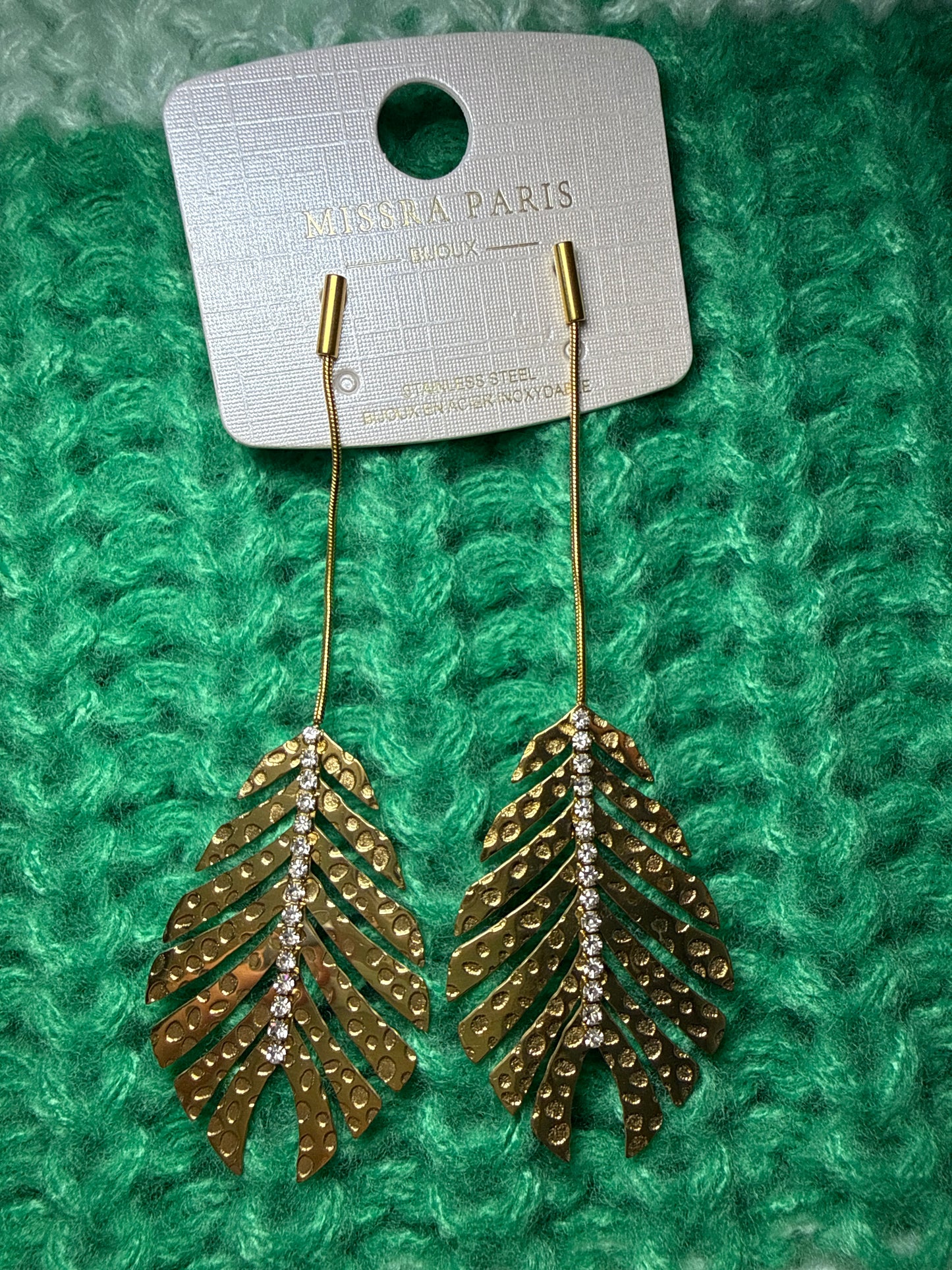 Boucles d’oreilles pendantes feuille