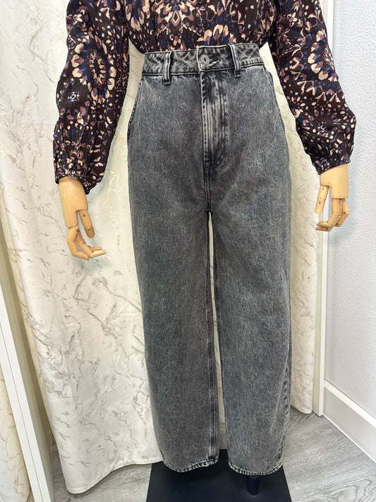 Jeans barrel taille haute