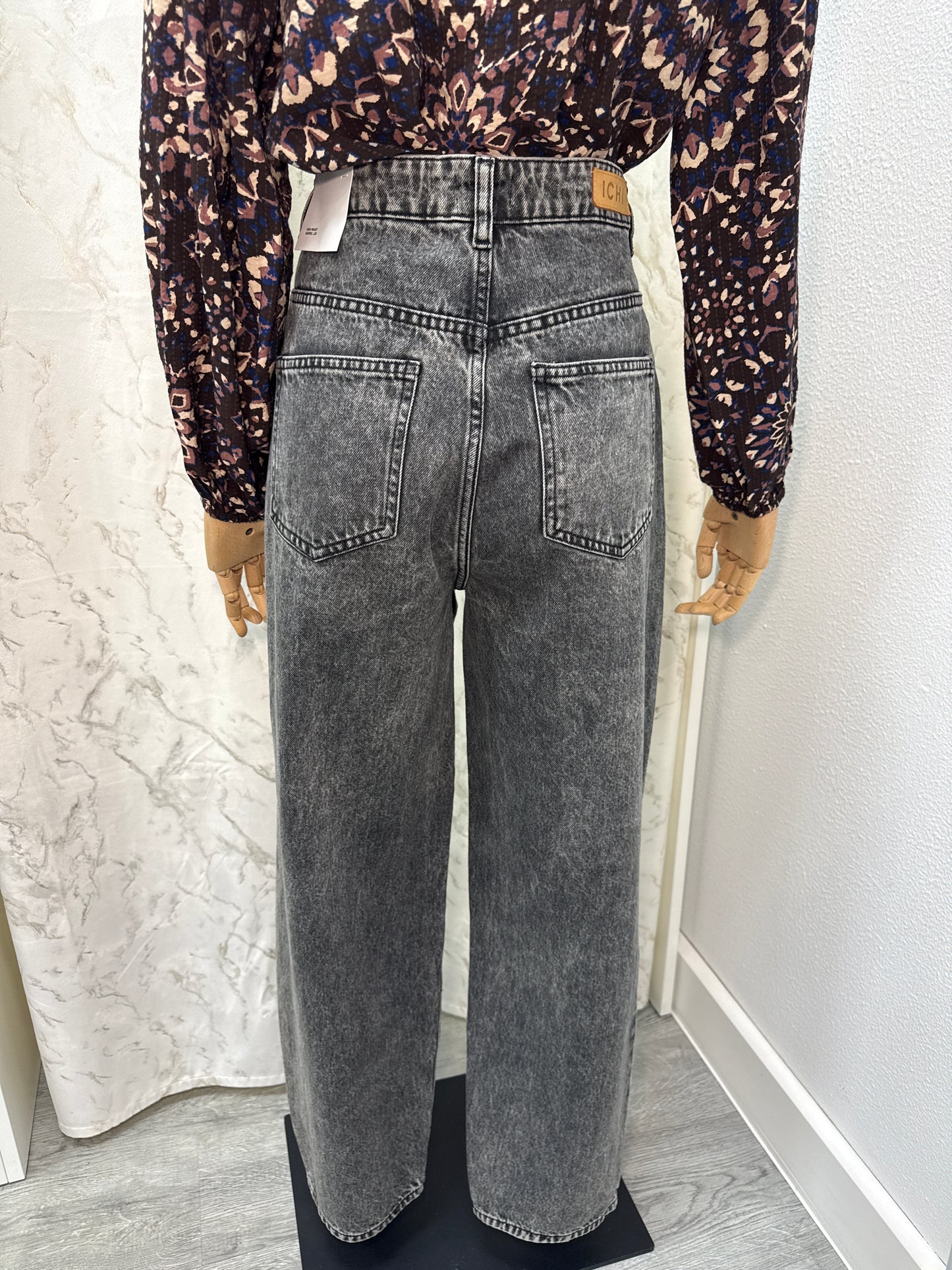 Jeans barrel taille haute